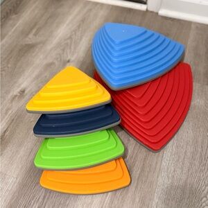 Colorful Triangle Balance Stepping Stones Set
